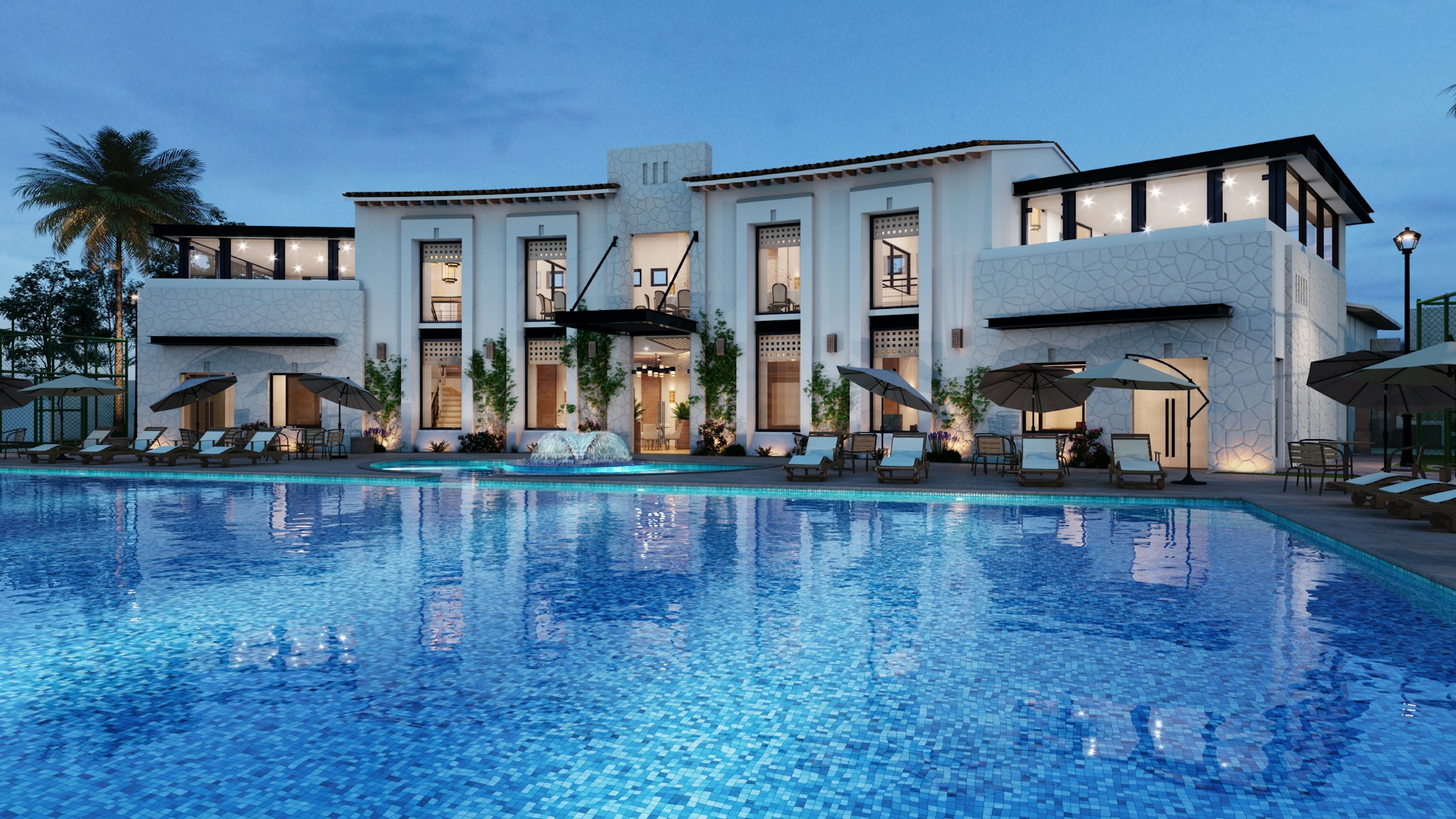 Luxury hotel lobby